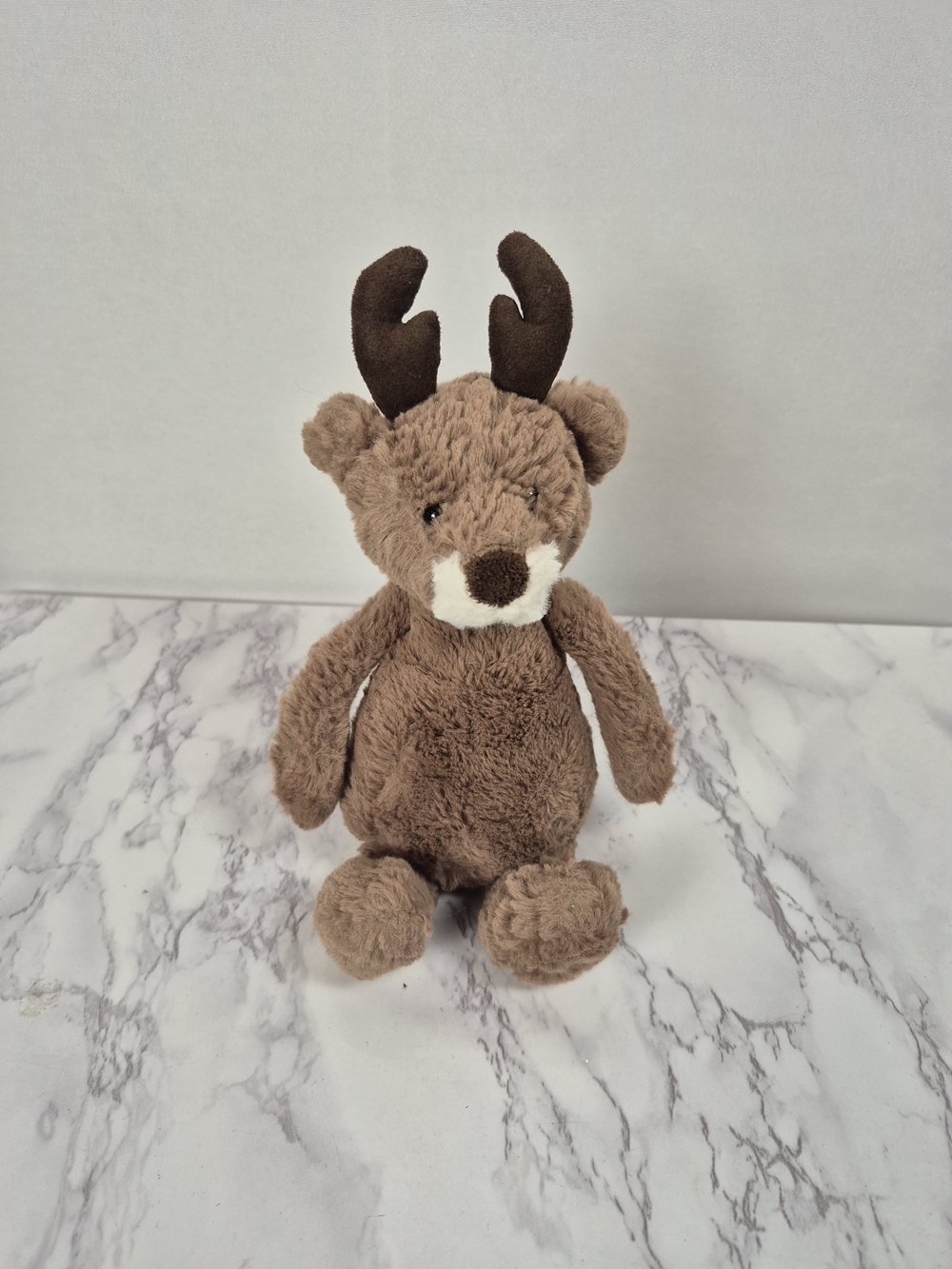 Jellycat Small Bashful Deer Plush with Dark Brown Antlers